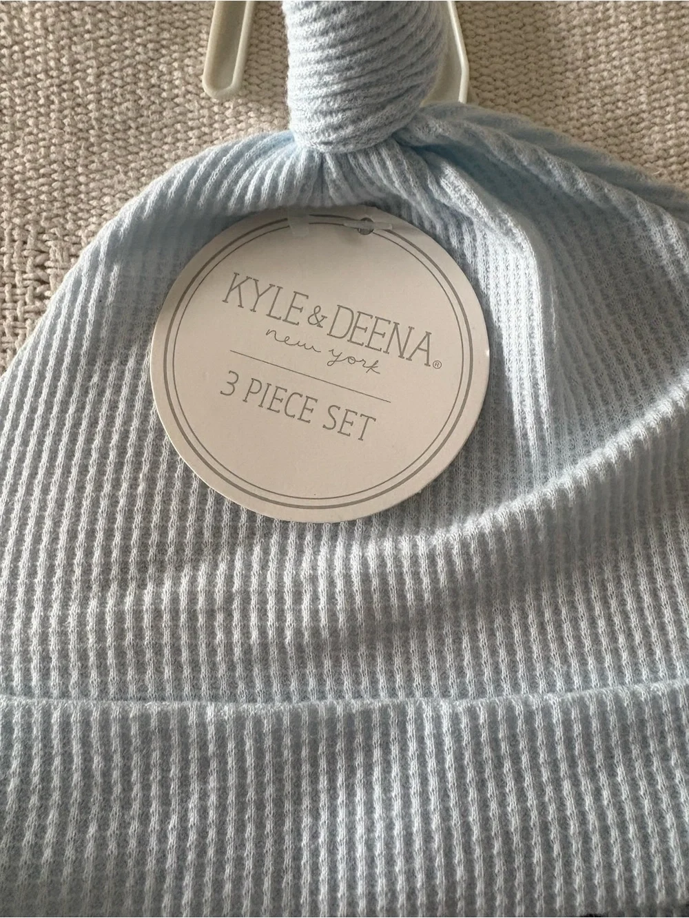 Light Blue Baby Footed Onesie set